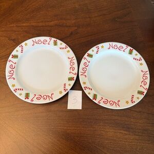 Set of 2 Vintage TAG 1998 Holiday Noel Salad / Dessert Plates; 7.75” Diameter #3